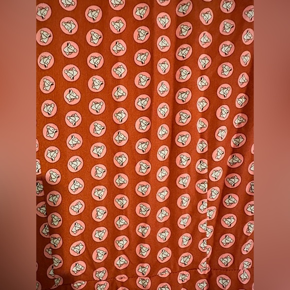 Topshop Horse Coin Print Long Sleeve‎ Midi Dress Coral Womens US 6 UK 10 EUC! - Picture 8 of 15